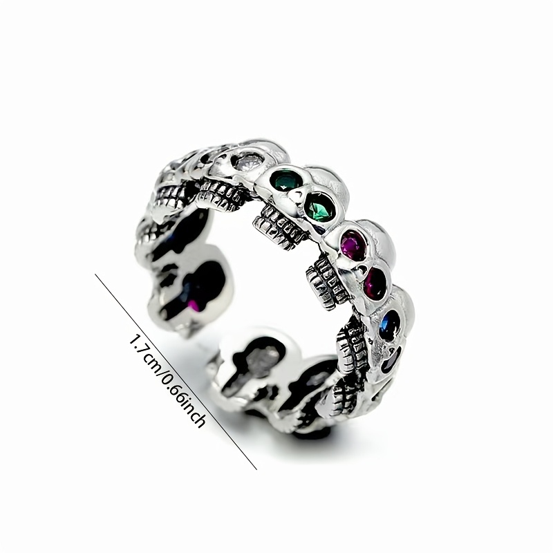 Women's S925 Silvery Vintage Skull Ring